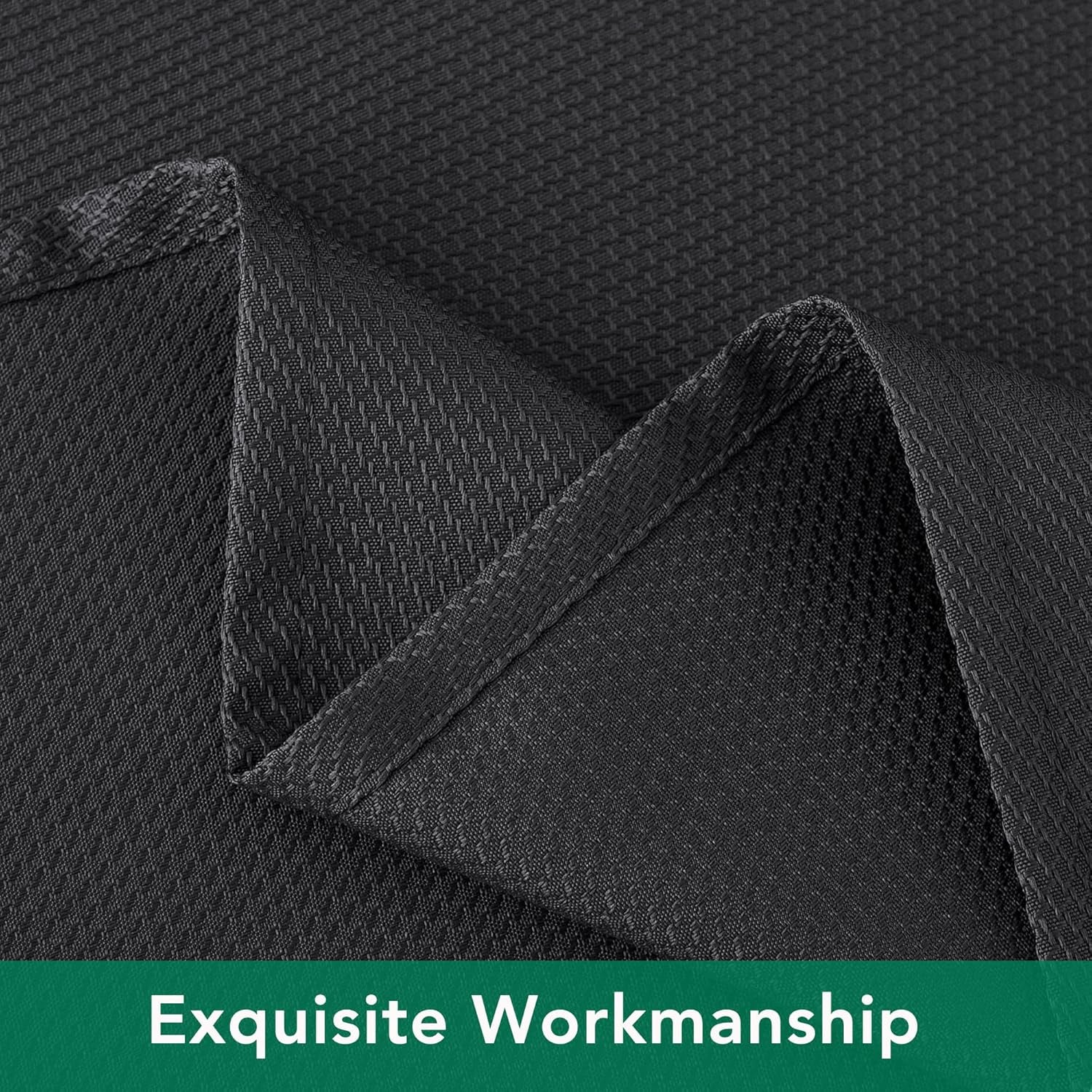 Textured Fabric Square Tablecloths 54X54 Inch, Black Water Resistant Spill Proof Table Cloth Small Card Folding Table Covers for Dining, Kitchen, Wedding and Parties, Machine Washable