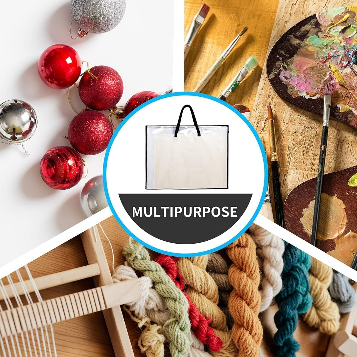 19X25 Art Portfolio Bag, Artist Supply Organizer with Handle, Zippered Storage Folder for Artwork, Poster, Scrapbook, Keepsake and Bulletin Board