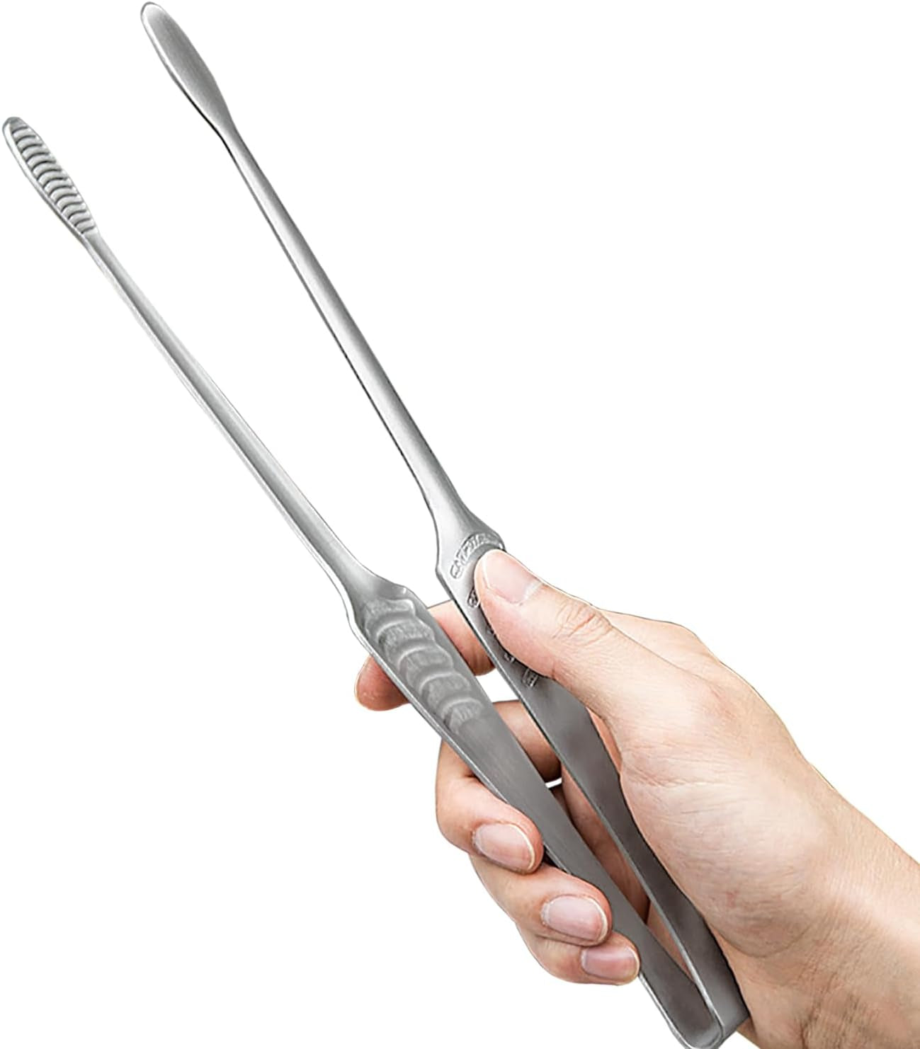 Stainless Steel Kitchen Tongs, Serving Tongs for Cooking, 10.6" Metal Food Tongs with Non-Slip Comfort Grip, Non-Stick Cooking Tongs Heat Resistant BBQ Tong Grill Tong for Barbecue Grilling